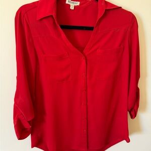 Express Women's Red Portofino Button Down Shirt